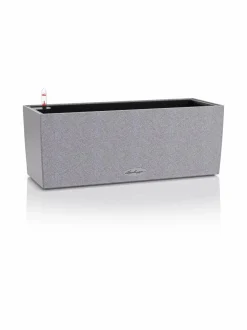 Balconera Stone Harmaa Altakastelu parvekeruukku pari 50x19cm, korkeus 19cm + Kannattimet