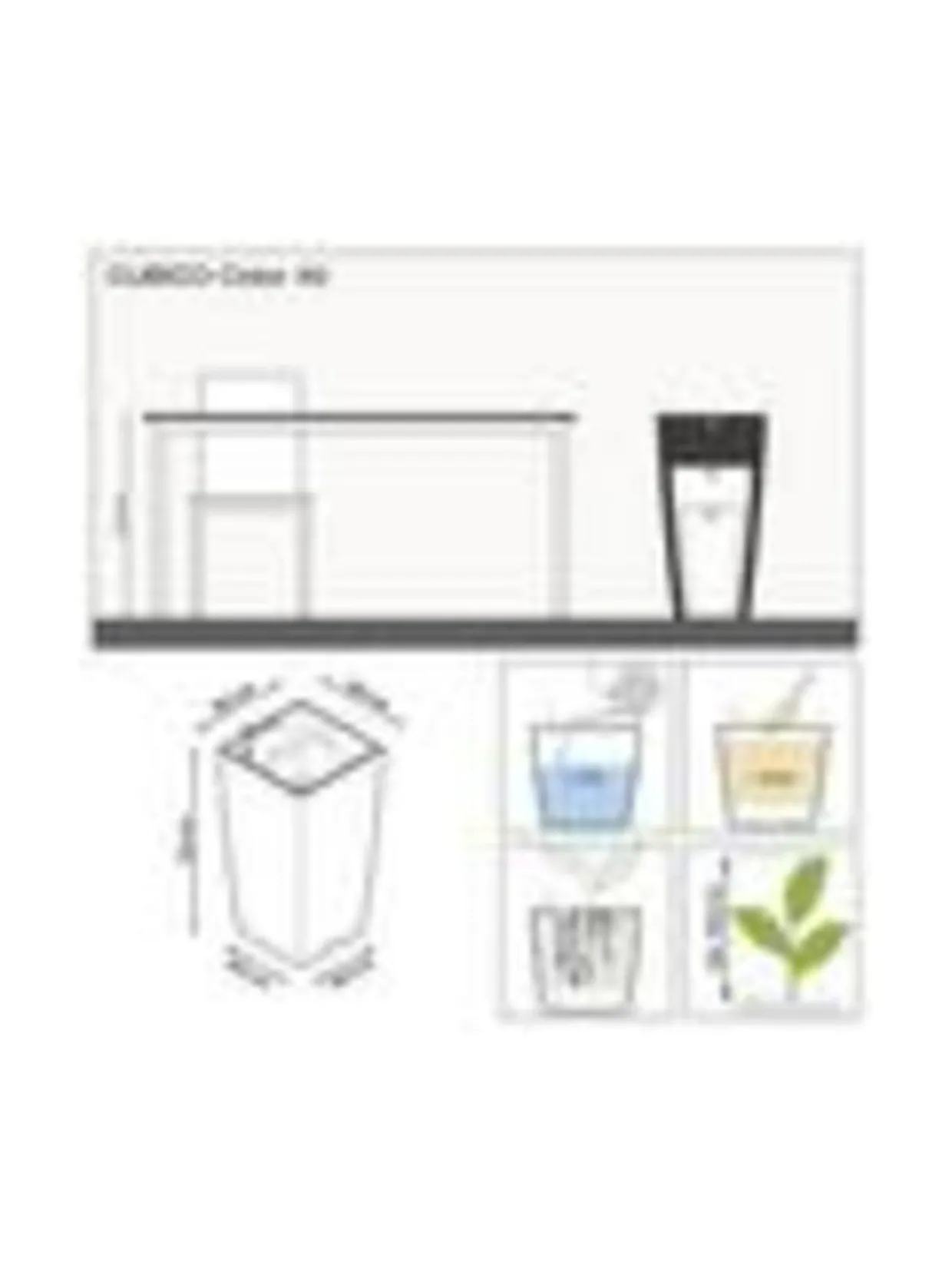 CUBICO Color 22 matta Tummaharmaa Altakasteluruukku ∅22x22cm korkeus 41cm