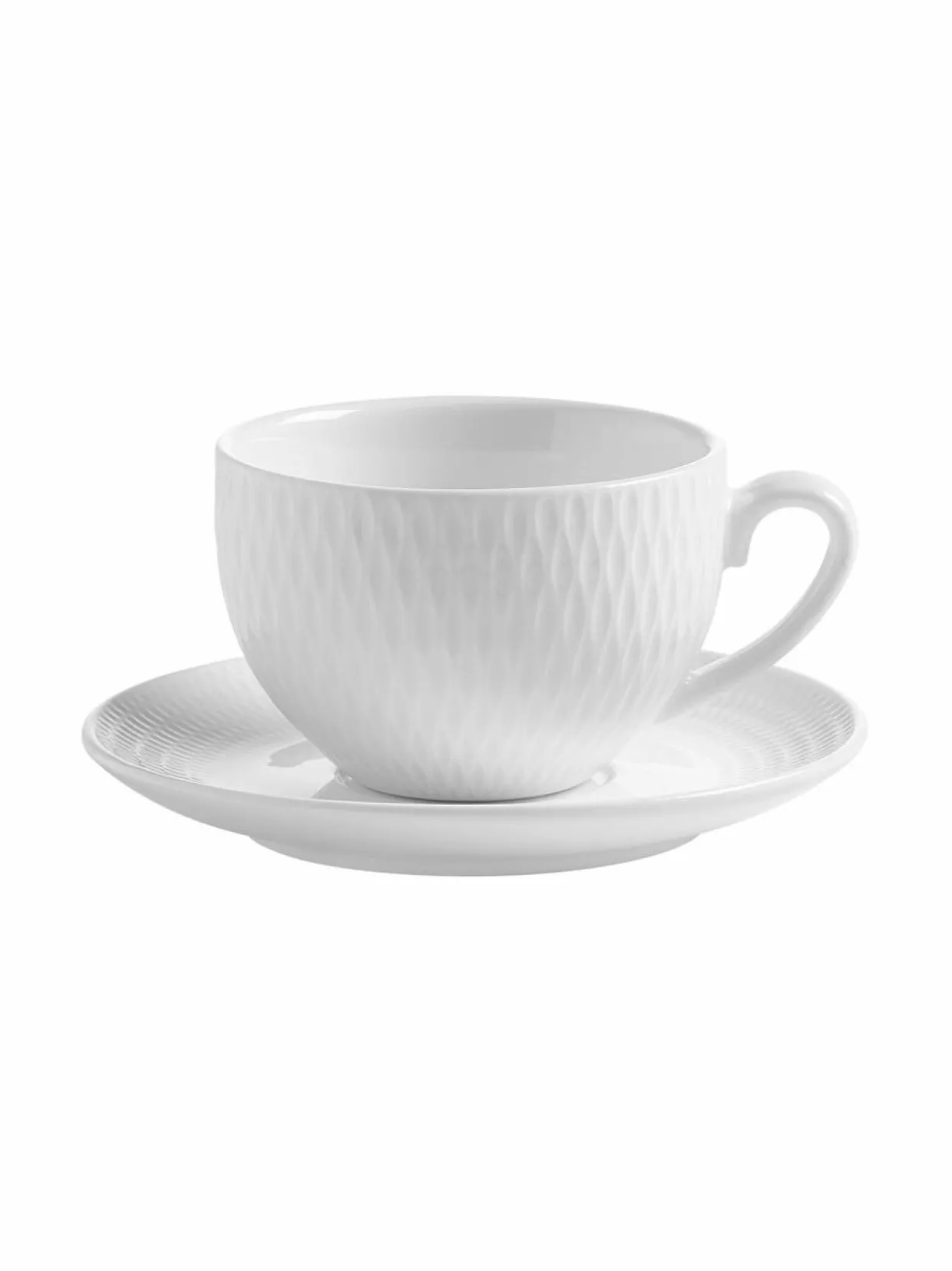 Diamonds- posliinikuppi ja pikkulautanen