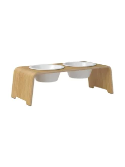 dogBar® Classic korotettu ruokakuppiteline - Vaalea tammi