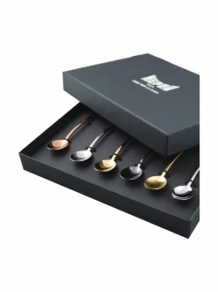 Due Multicolore-kahvilusikka 6 kpl lahjapakkauksessa