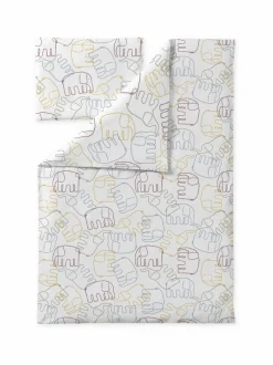 Elefantti Villi -vauvan pussilakanasetti 85 x 125 + 40 x 60 cm