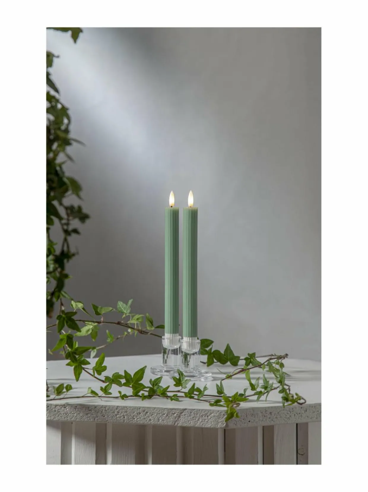 Flamme Stripe LED -kynttilä 2,1 x 2,1 x 25 cm