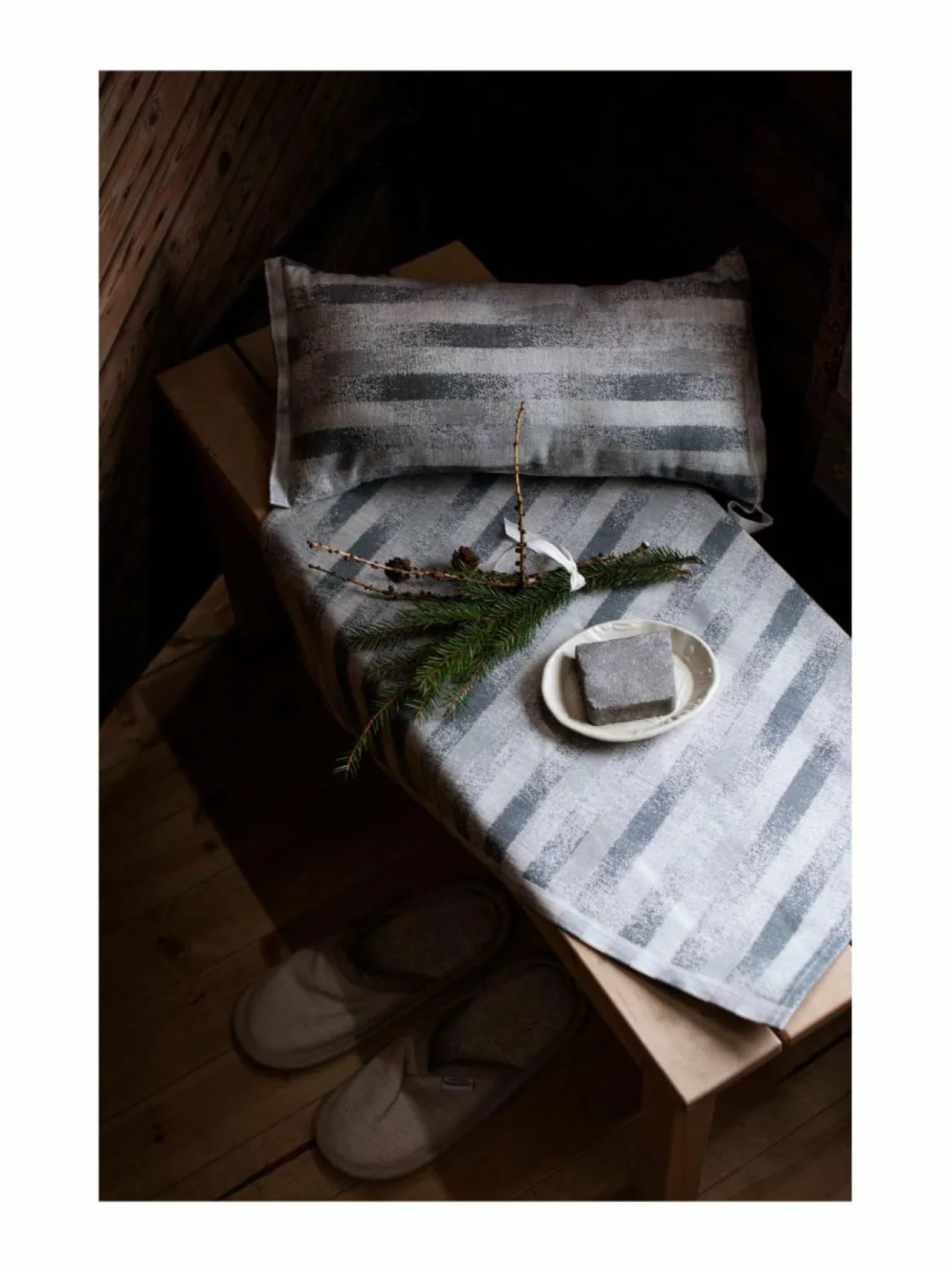 Hohto-laudeliina pellava-puuvillasekoitteesta