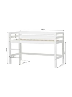 Hoppekids ECO Dream puolikorkea sänky 70 x 160 cm, Valkoinen