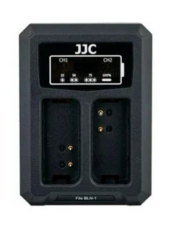 JJC DCH-BLN1 USB Dual Battery Charger -tuplalaturi (Olympus BLN-1)