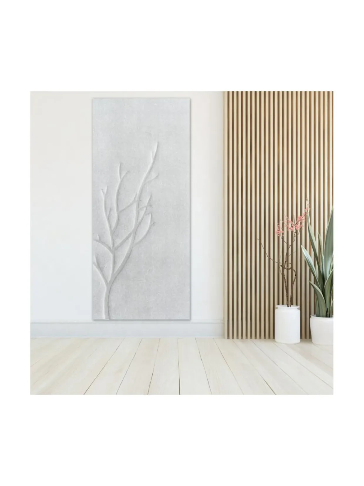 Koivu akustiikkataulu valkoinen pystysuuntainen