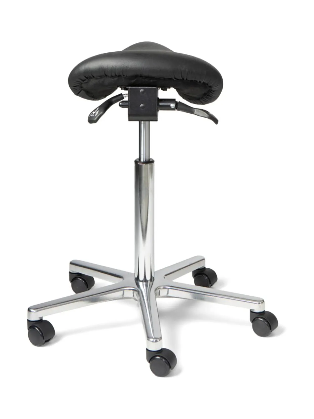 Matilda satulatuoli, musta nahkaverhoilu