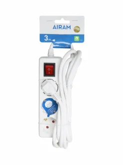 3-osainen jatkojohto+kytkin 3 m