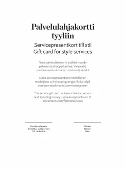 Palvelulahjakortti tyyliin