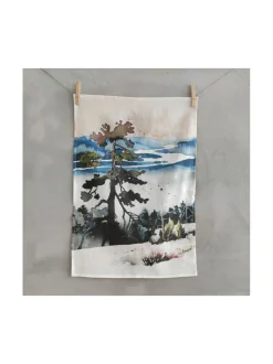 Pellava-keittiöpyyhe Kuninkaanlaavu 45×65 cm