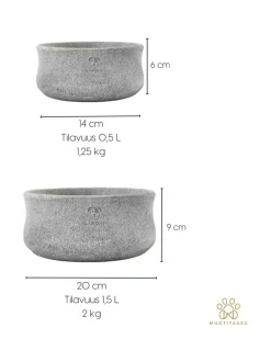 Rocky vuolukivi design ruokakulho - Harmaa