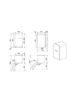 Smeg FAB10HLBL6 Happy Bar jääkaappi, musta vasenkätinen
