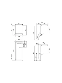 Smeg FAB28LDUJ5 Jääkaappi, 'Union Jack' vasenkätinen