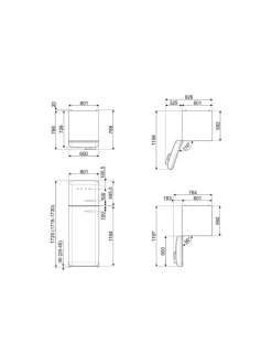 Smeg FAB30LPB5 -jääkaappipakastin, pastellinsininen vasenkätinen