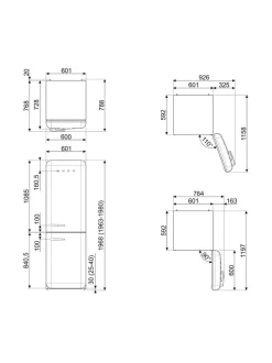 Smeg FAB32RBL5 -jääkaappipakastin, musta oikeakätinen