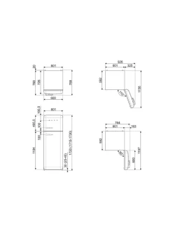 Smeg FAB30RPG5 -jääkaappipakastin, mintunvihreä oikeakätinen