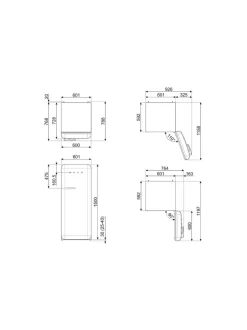 Smeg FAB28RPK5 Jääkaappi, vaaleanpunainen oikeakätinen