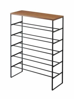 Tower-kenkähylly pähkinäviilukannella 87 x 66 x 25 cm