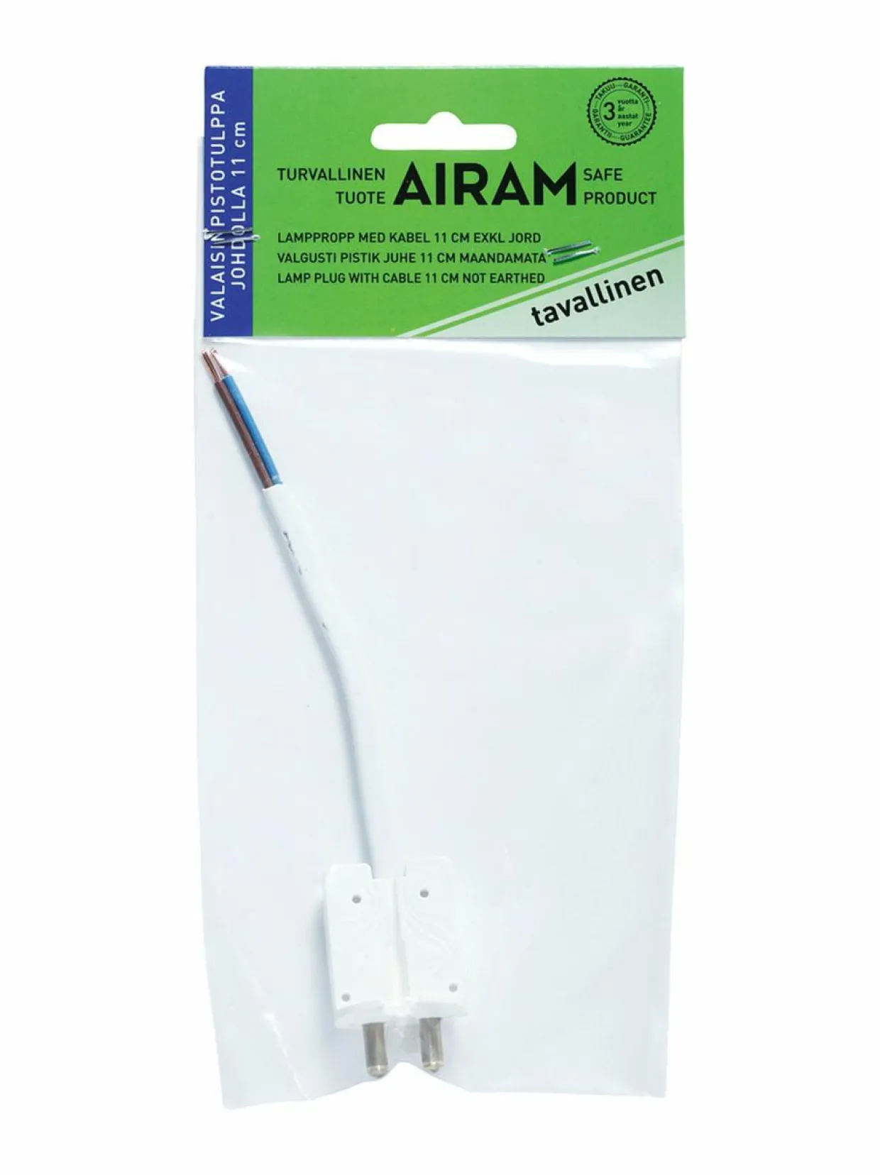 Valaisinjohto tulpalla 11 cm