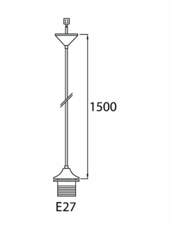 Valaisinripustinjohto E27 1,5 m